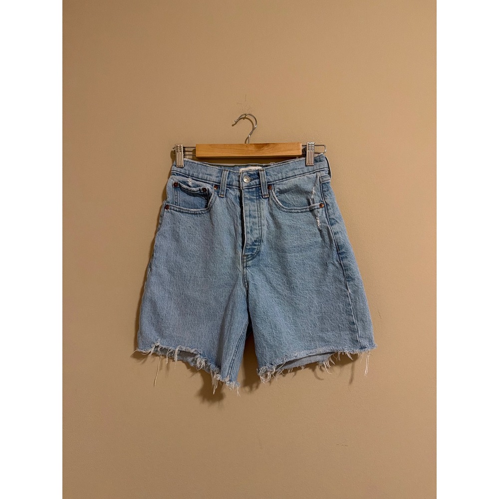 Abercrombie & Fitch The 7" Dad Short Light Wash High Rise Denim Shorts Size 26 2